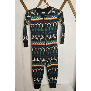 Hanna Andersson Full Zip Sleeper  Organic Cotton 85cm/2T Christmas Reindeer